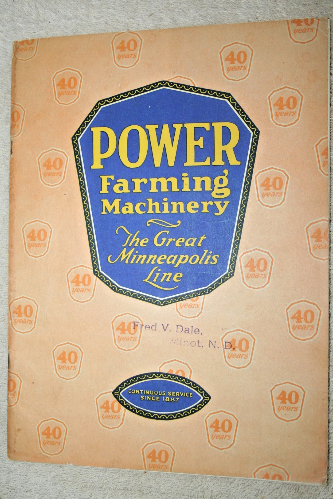 MINNEAPOLIS THRESHING MACHINE CO.BROCHURE 1917