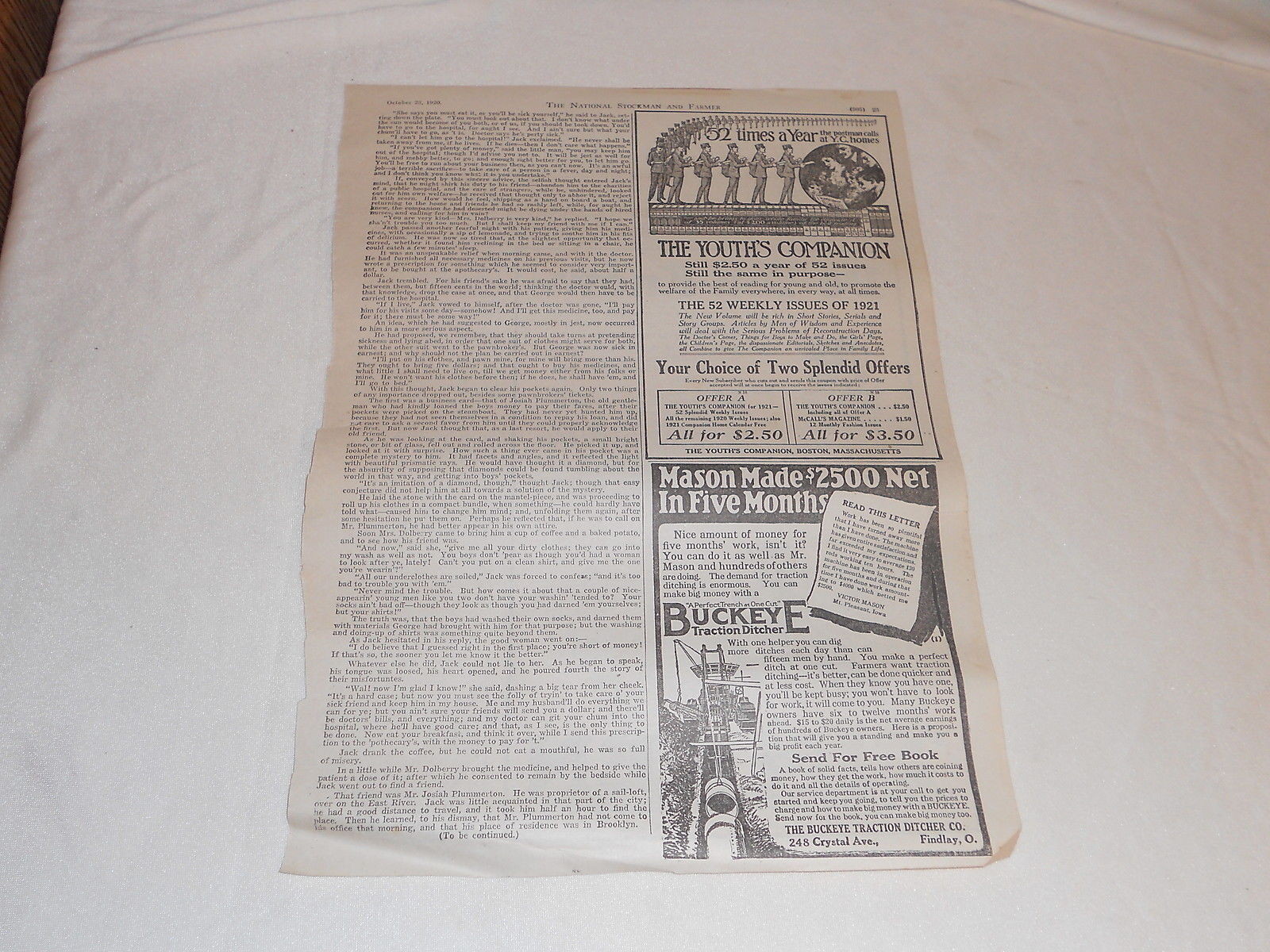 1920 TIMKEN BEARINGS,BUCKEYE TRACTION DITCHER AND OTHER ADVERTISING OCTOBER 23