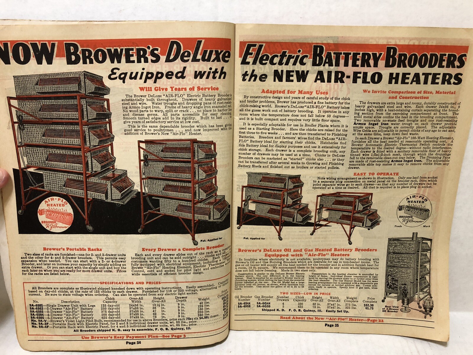 1939 Poultry CHICKEN Supplies Catalog – Brower Manufacturing Co -Quincy Illinois