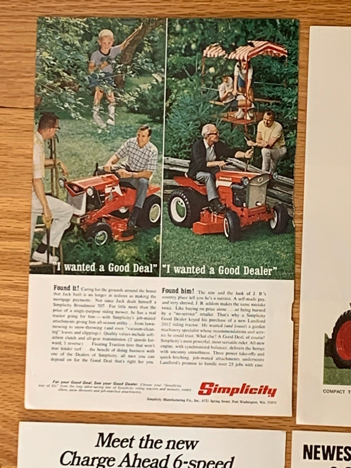 1967 National Geographic Tractor Mower Ads -8 Paper Pages 6.75×10”
