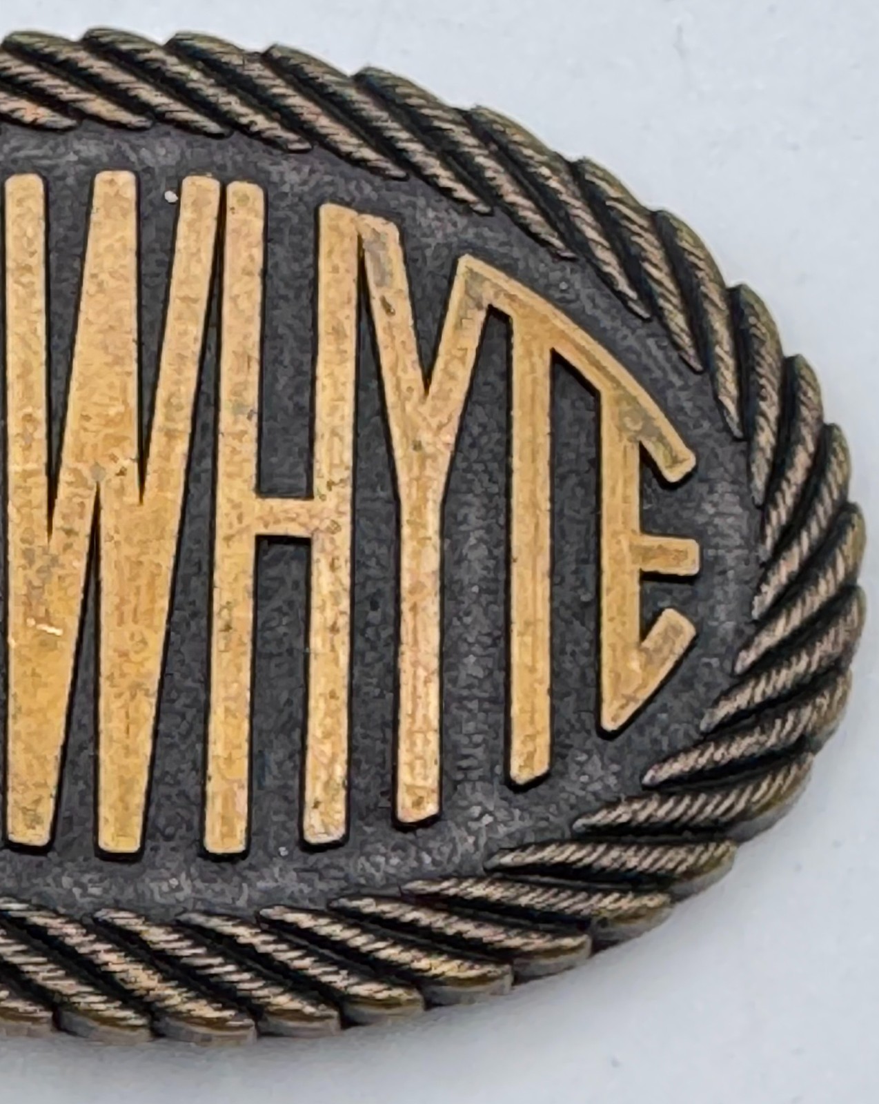 Vintage MACWHYTE Wire Rope Advertising Belt Buckle Bronze Brass Agriculture