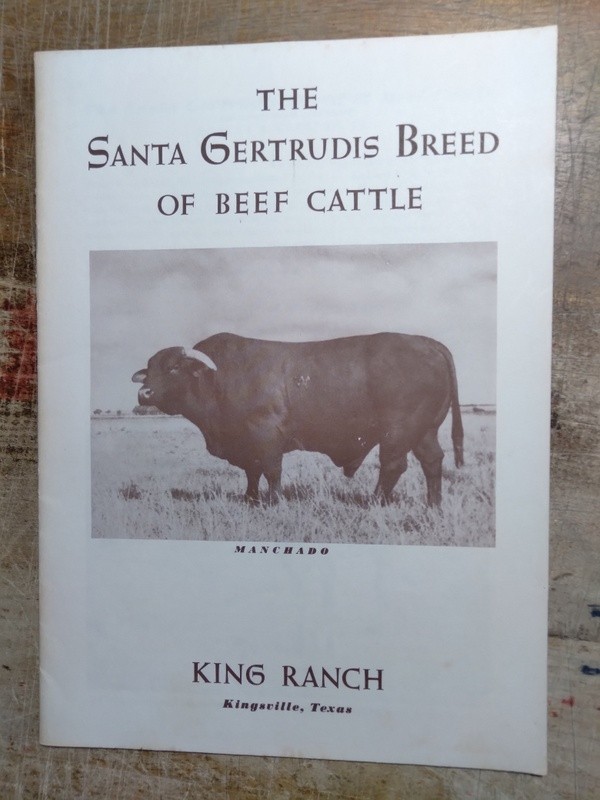 Brochure for Santa Gertrudis Beef Cattle Breed at the King Ranch Kingsville TX