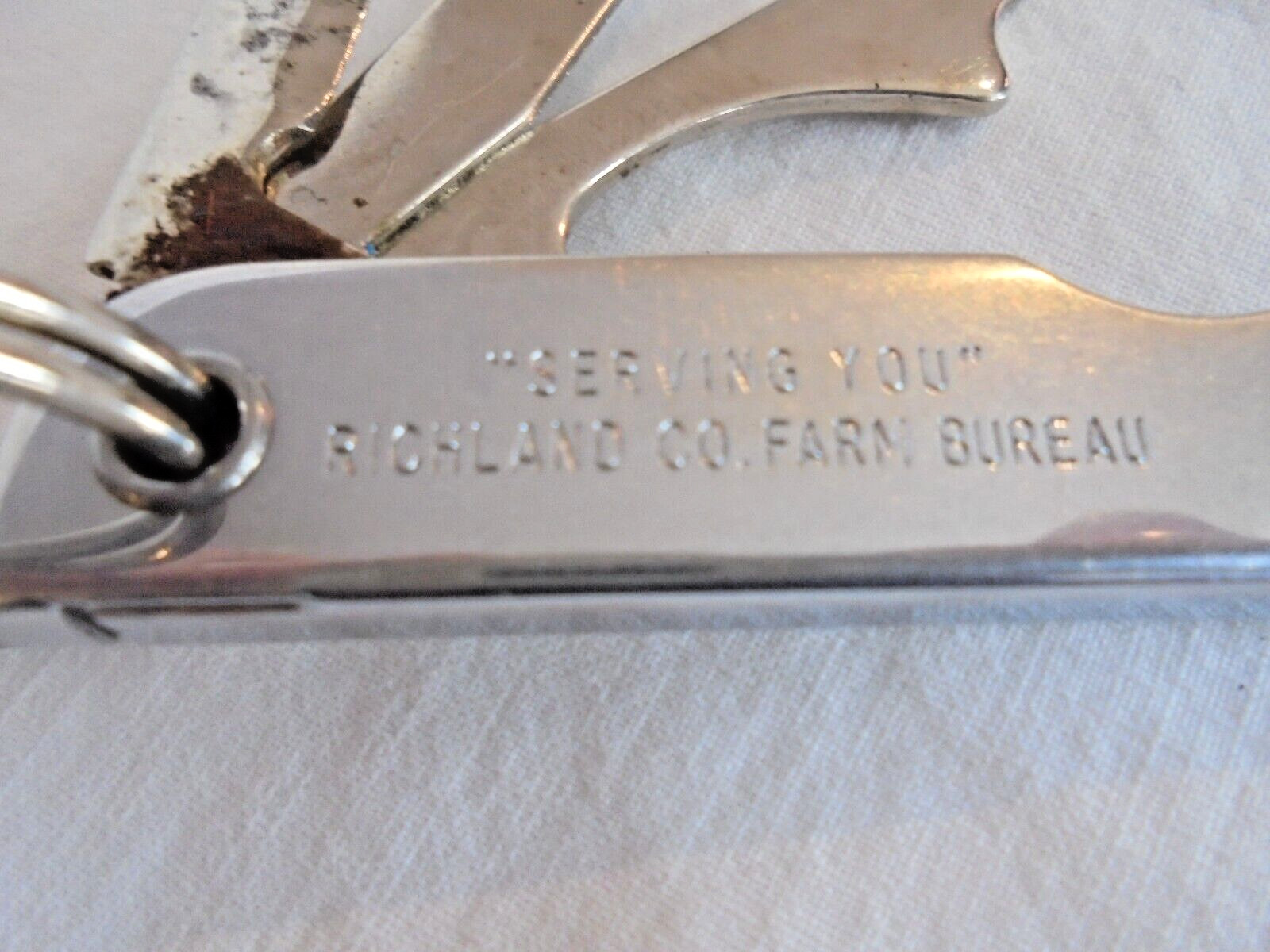 Vintage Richland County (Illinois) Farm Bureau Pocket Knife Keychain