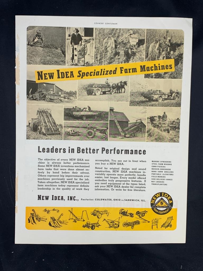 Magazine Ad* – 1946 – New Idea Farm Machinery – Coldwater, OH, Sandwich, IL