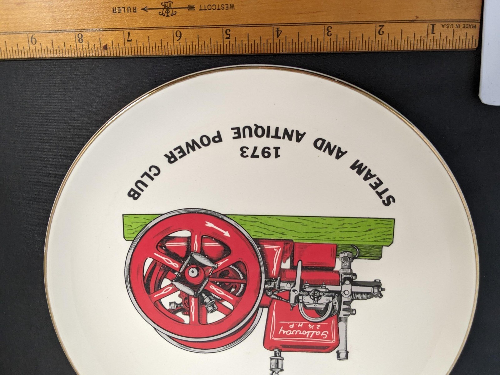 Vintage Hocking Valley Steam & Antique Power Club Plate 1973