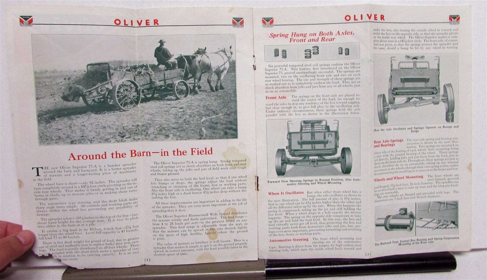 1932 Oliver Superior Spreader Specifications Agricultural Sales Brochure