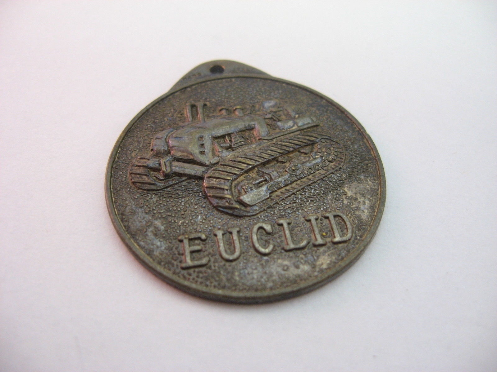Vintage Euclid Crawler Tractor Advertising Fob Medal Contractors Machinery Co MI
