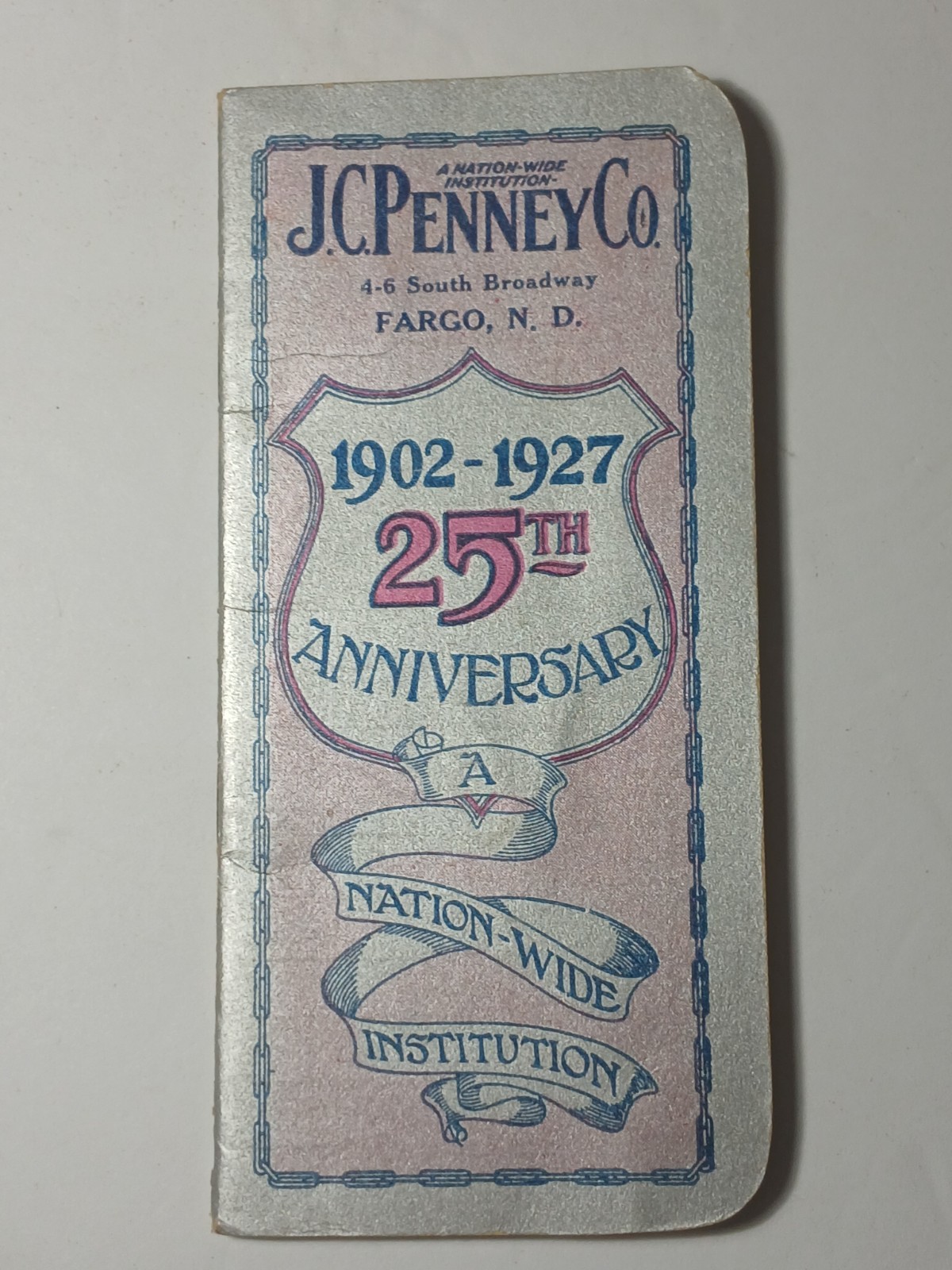 1927 Vintage Antique Fargo North Dakota JC Penney Advertising Ledger Book 25th