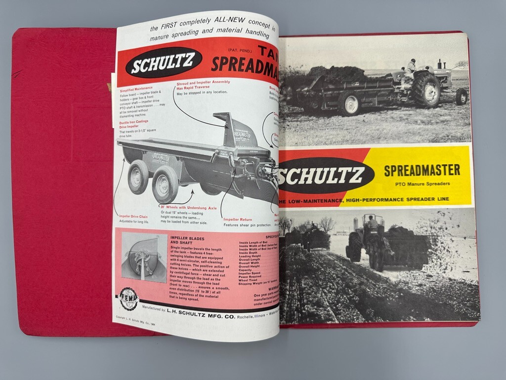 1964 SCHULTZ FARM MACHINERY Sales Manual Parts List