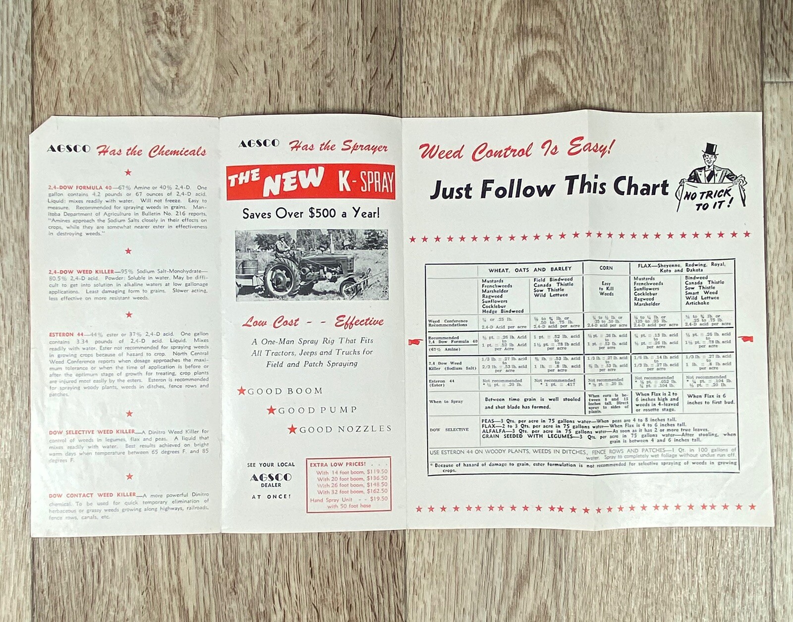 Knock Out Your Weeds! Farm Brochure Dow Weed Chemicals & K-Sprayer by Agsco