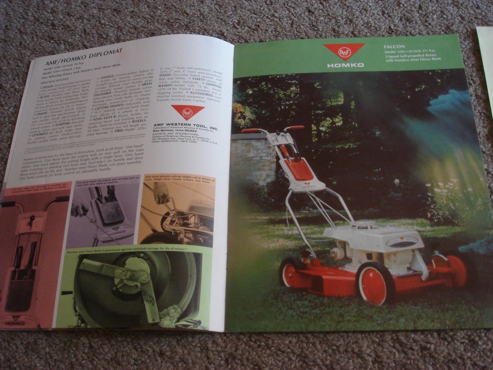 VINTAGE HOMKO 1962-1963 LAWN MOWER TRACTOR TILLER DEALER SALES BROCHURE LOT #1