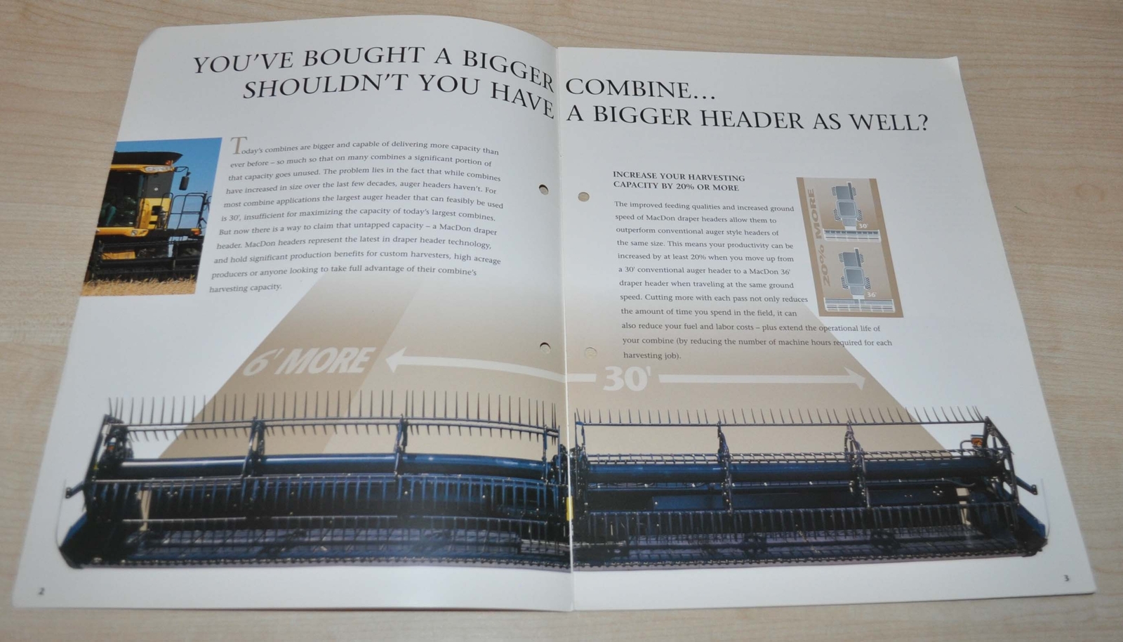MacDon Draper Headers Combine Harvester Tractor Brochure Prospekt
