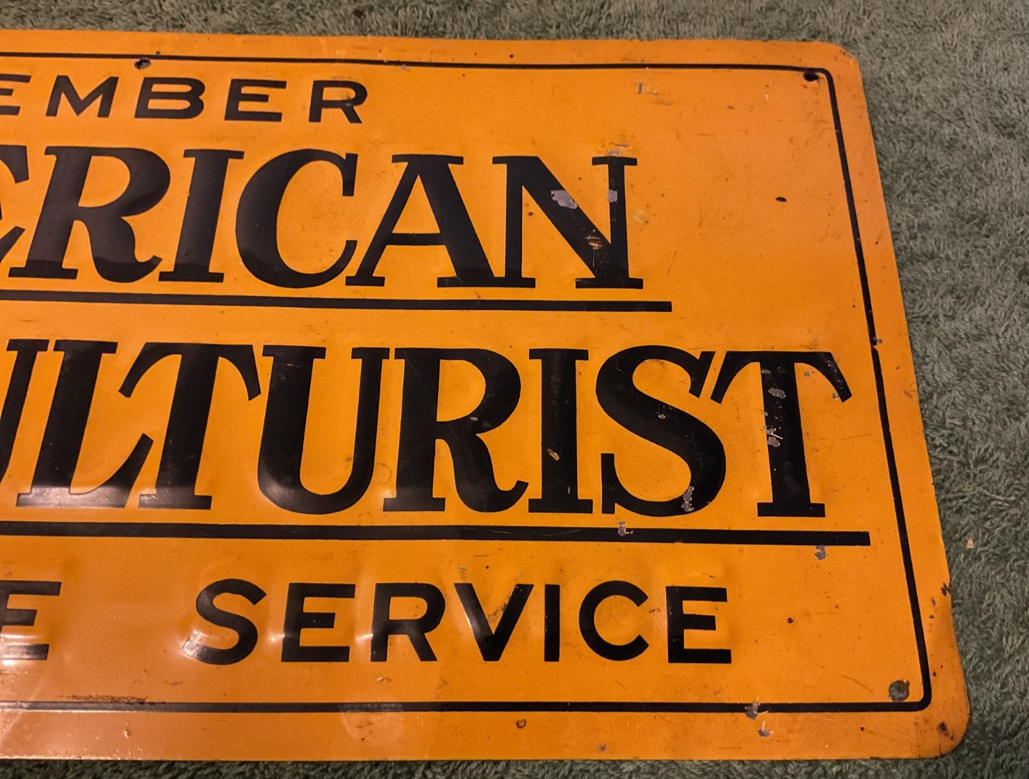 Vtg American Agriculturist Member Protective Service Sign Bradco St. Joe Mich