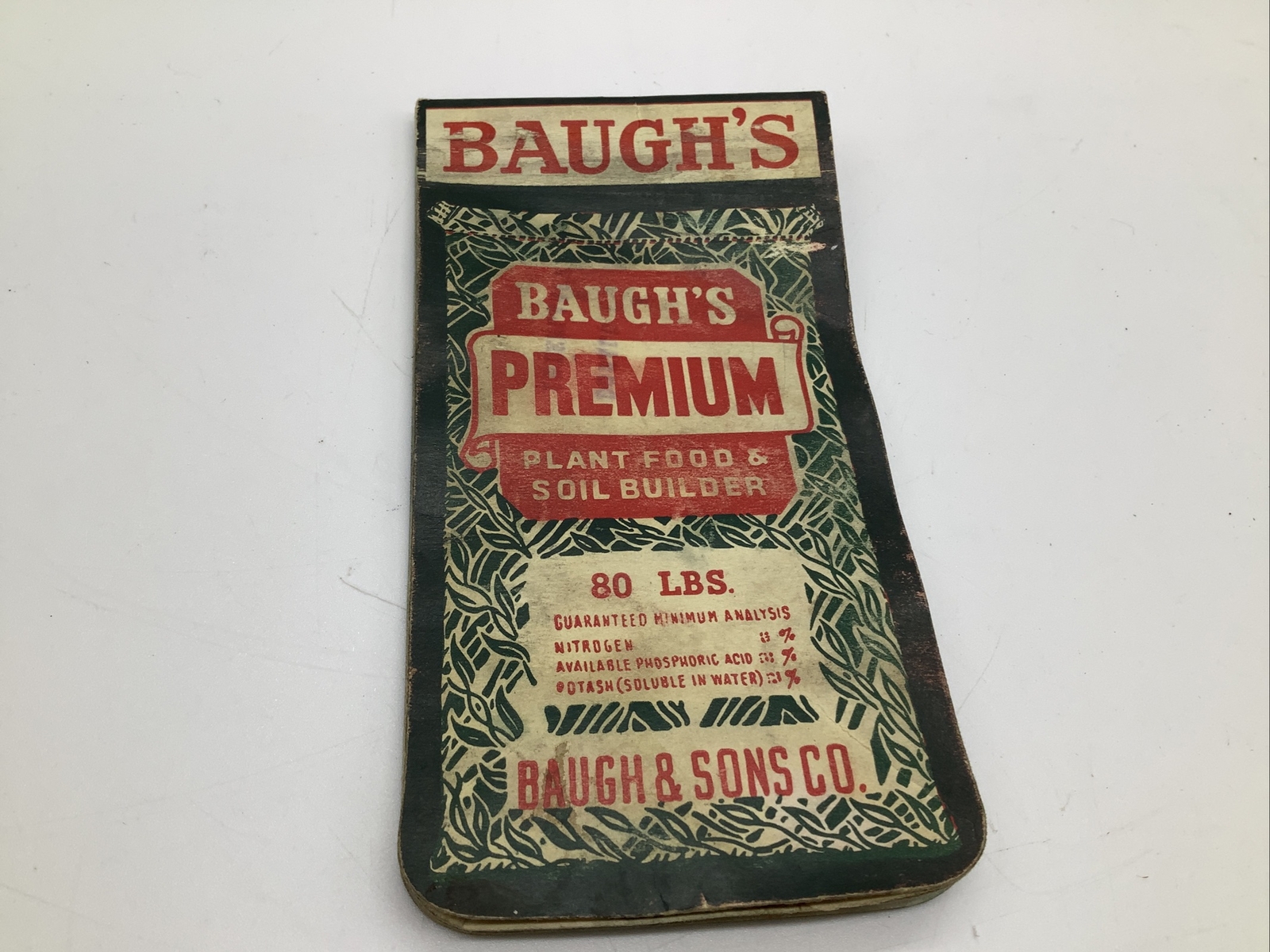 Vintage Baugh’s Premium Plant Food Notepad Tablet Baugh & Sons Co 1956