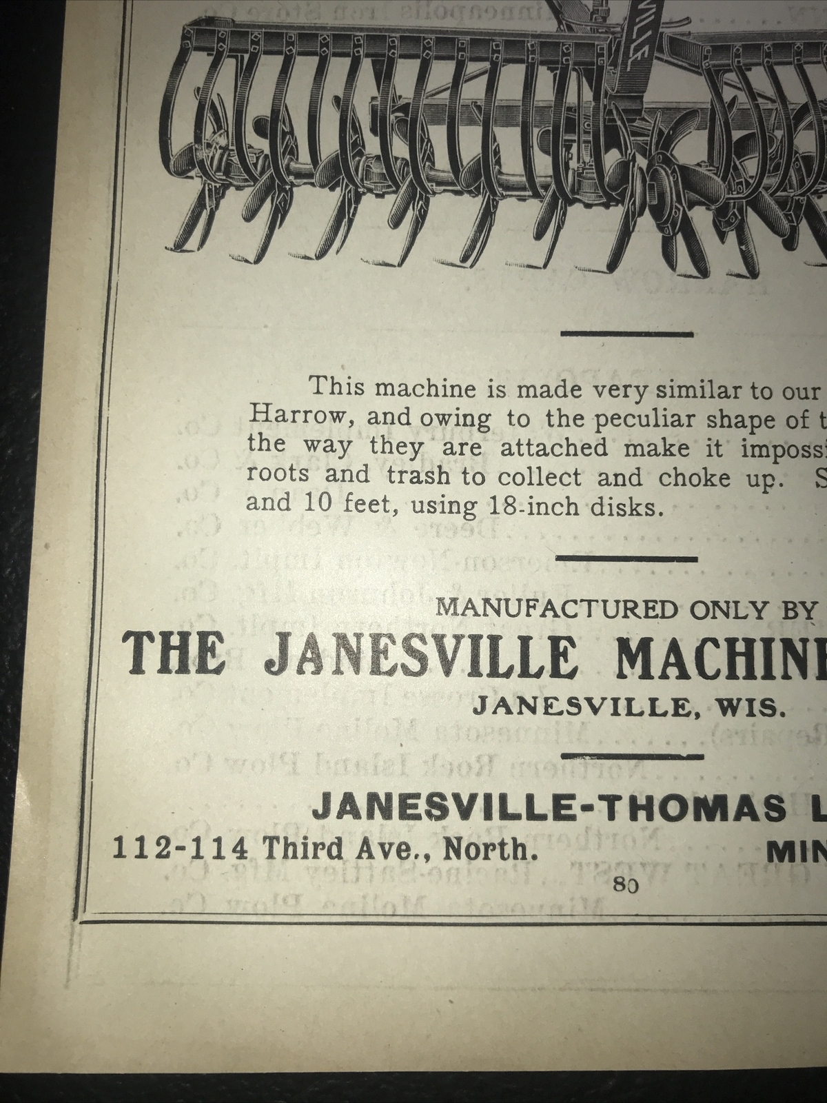 1908 Janesville Farm Implement Advertising – Wisconsin & Minneapolis