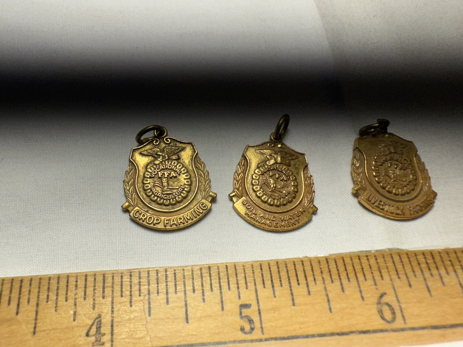 1940&rsquo;s Lot of 3 FFA Future Farmers of America Charms Pendants Livestock Crops