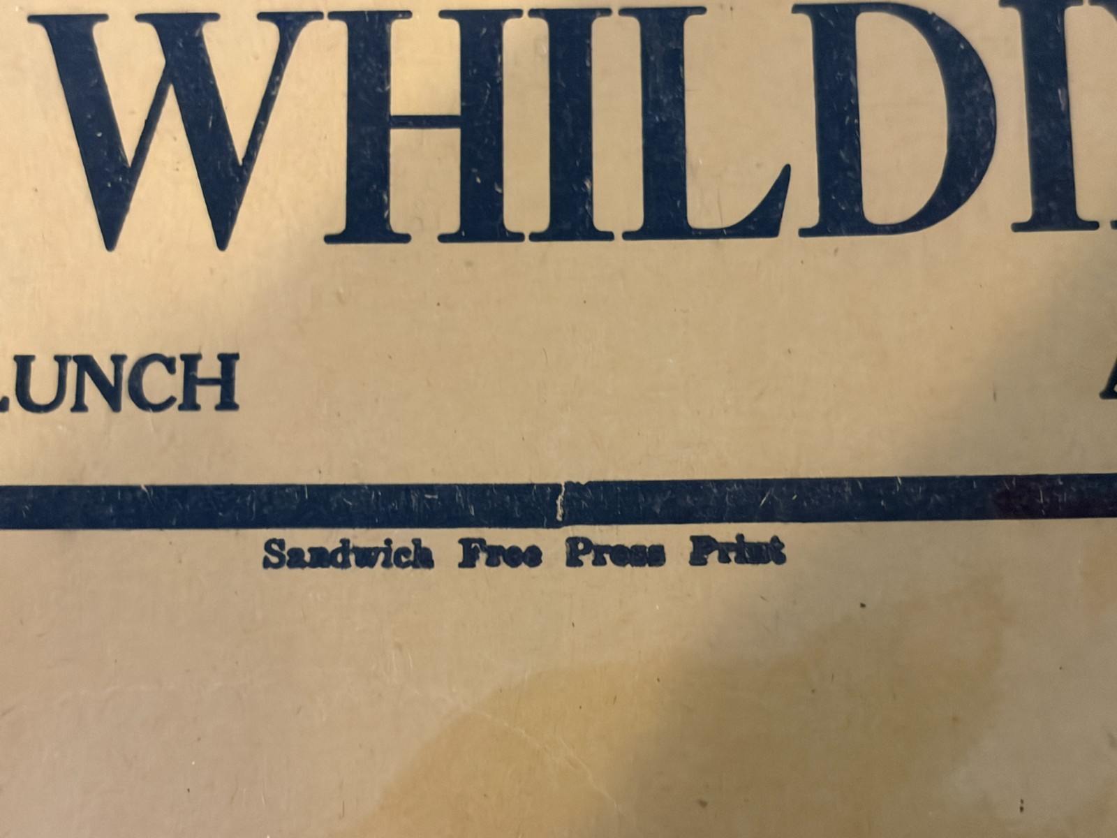 Vintage 1946 Sale Bill Public Auction Sign Paper Farm Machinery Cows Illinois
