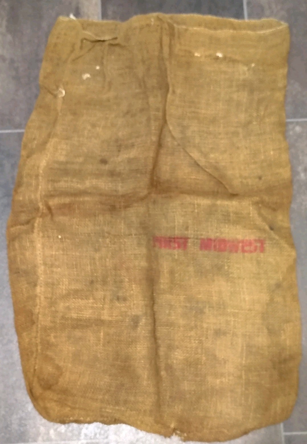 VTG Burlap 100 Lb Who-o! Who-o! (OWL) Brand Potato Sack Good Graphics & Color