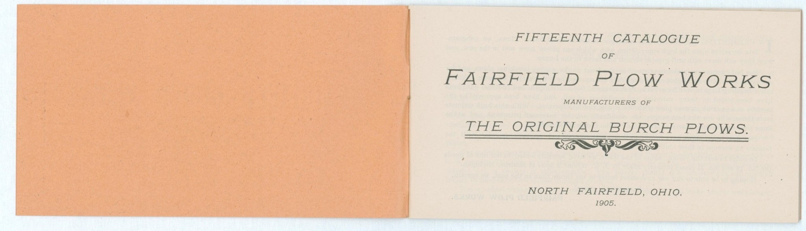 1907 Fairfield Burch Plows Dealer Catalog North Fairfield Ohio Plow Works Farm