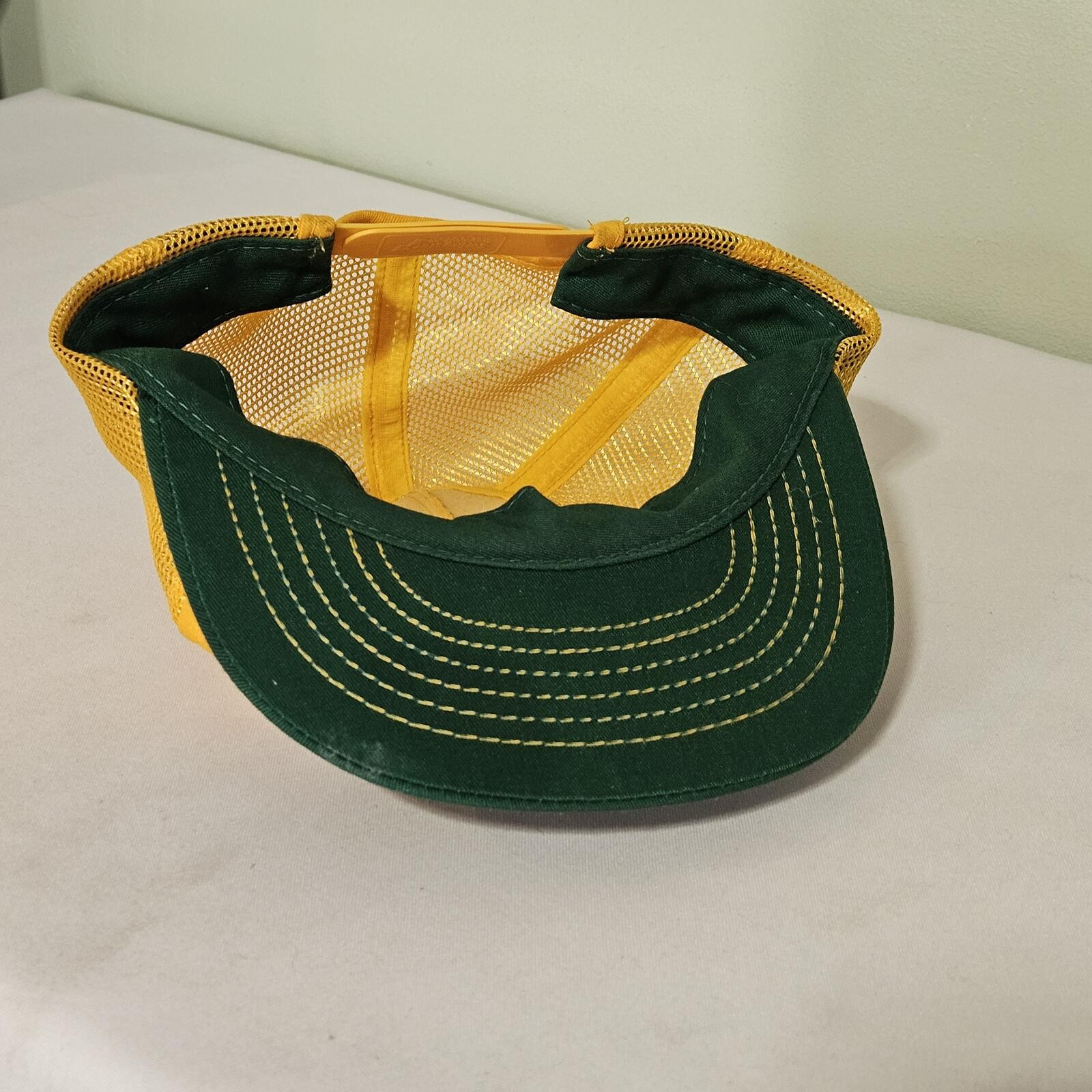 Vintage DEKALB Yellow and Green Mesh Snapback Hat Cap Retro Farming Logo