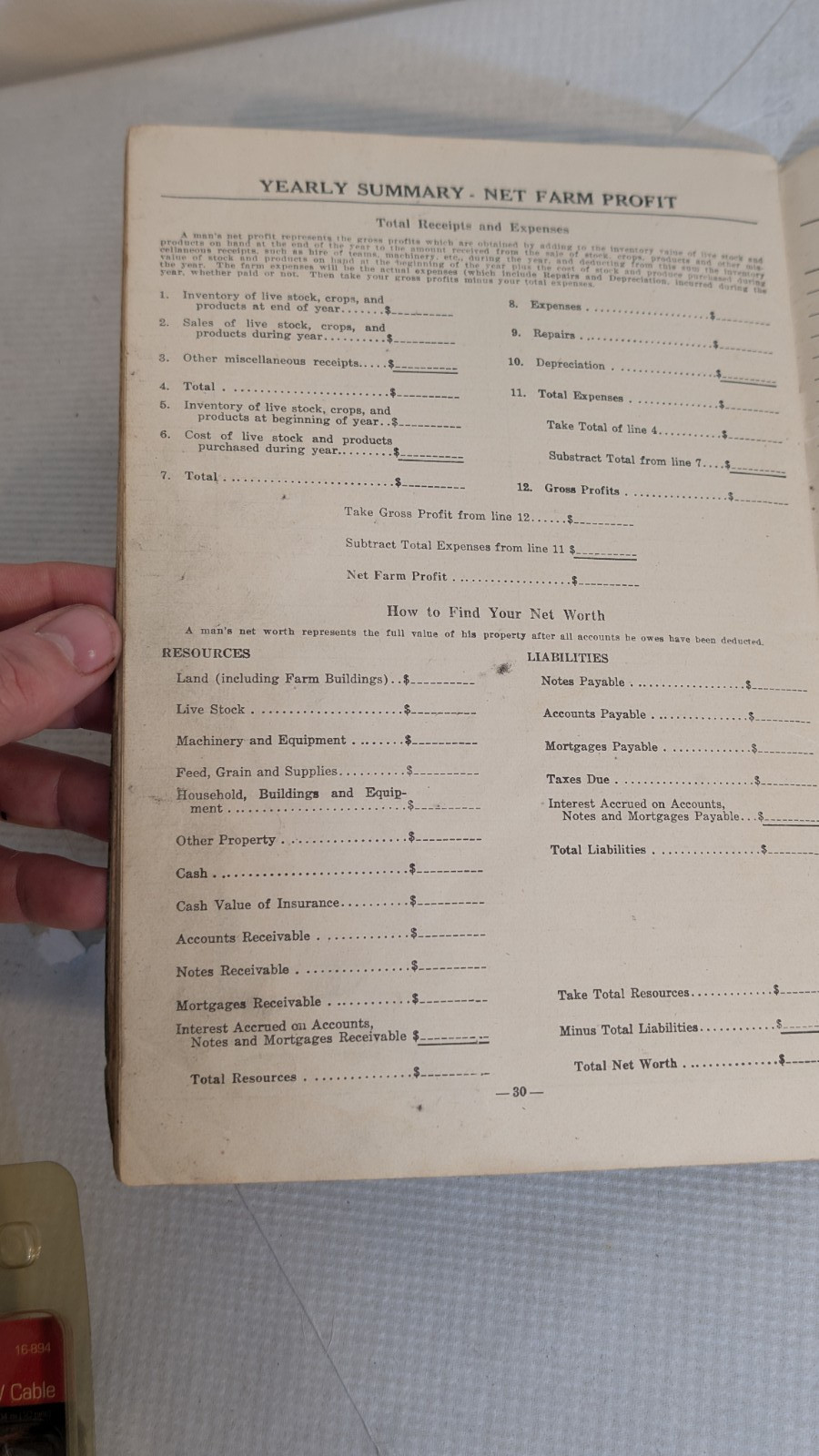Lot 2 VTG Farm Account Book & Tax Record Springfield Oh Advertising 1940 & 45