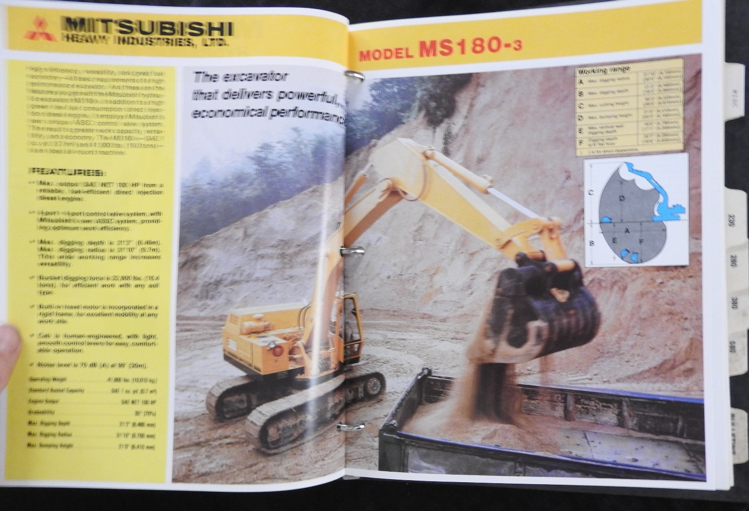 c.1980 Mitsubishi Excavator Sales Catalog Manual MS 070 120 180 230 280 380 580