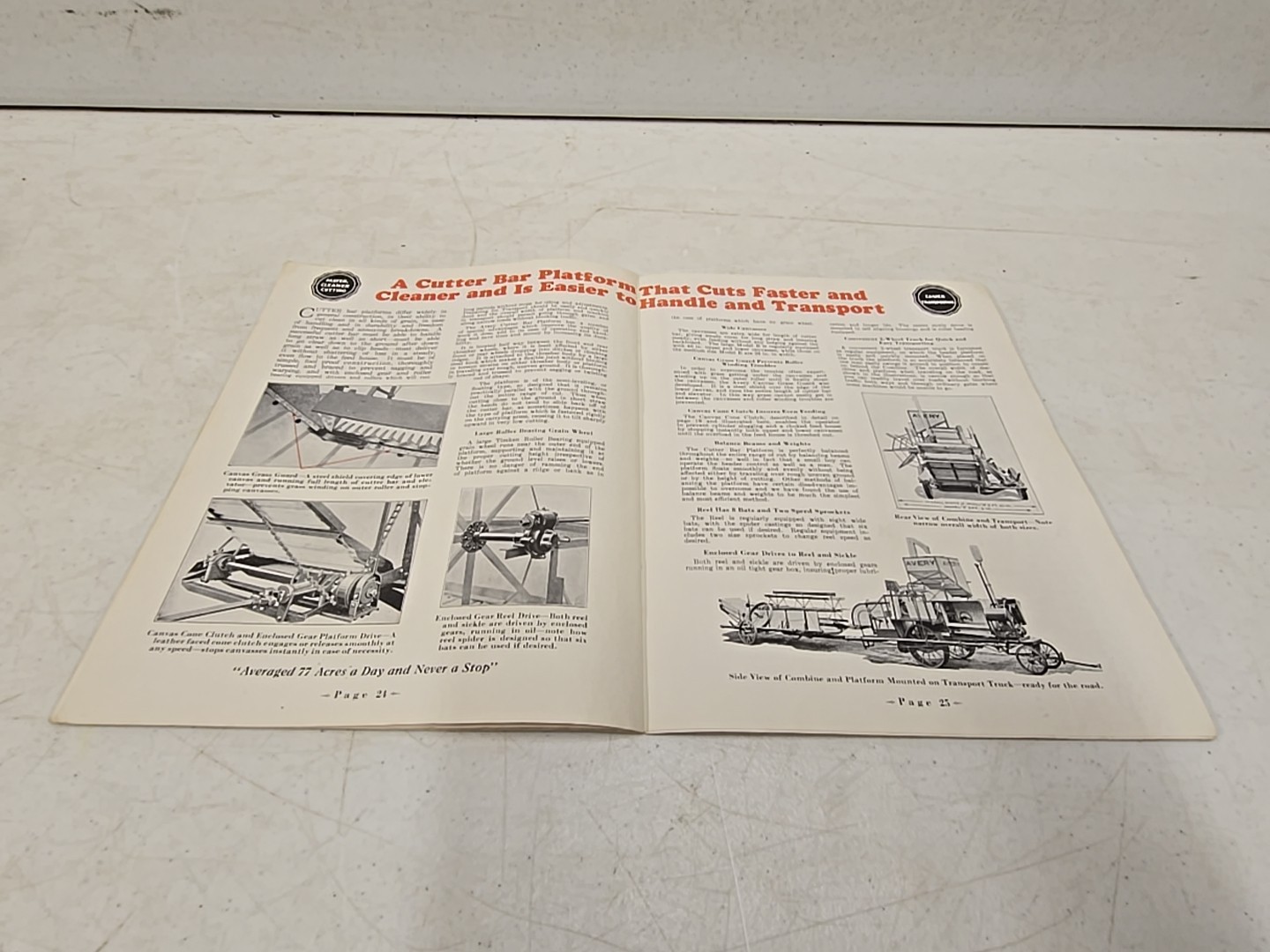 Vintage Avery Power Machinery Co Peoria IL Advertising Combine Catalog Brochure