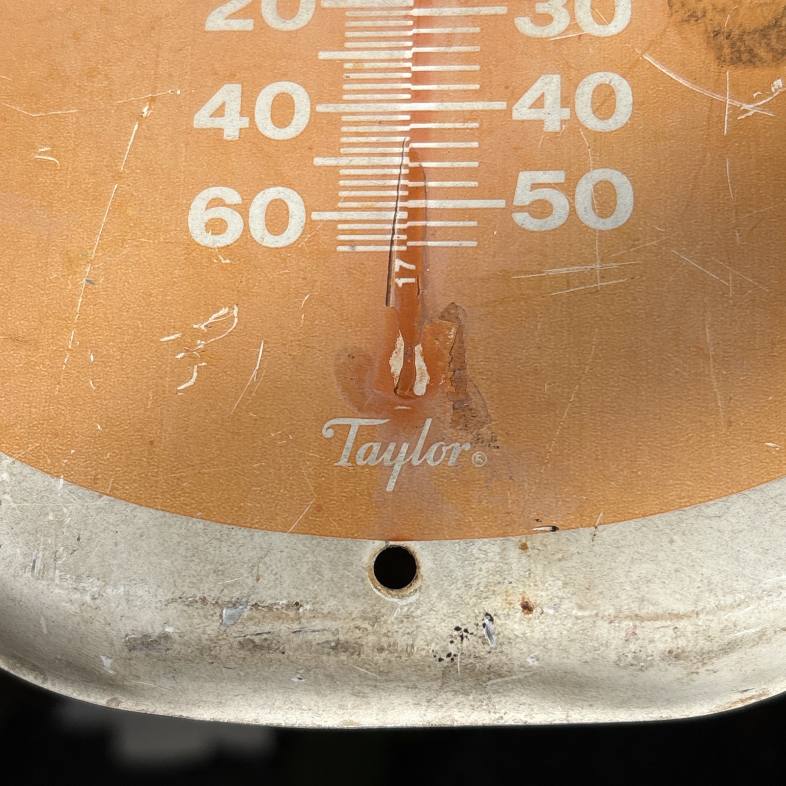 Vintage Pruett’s Pig Powders Thermometer Metal Tin Sign As Is Needs Thermometer