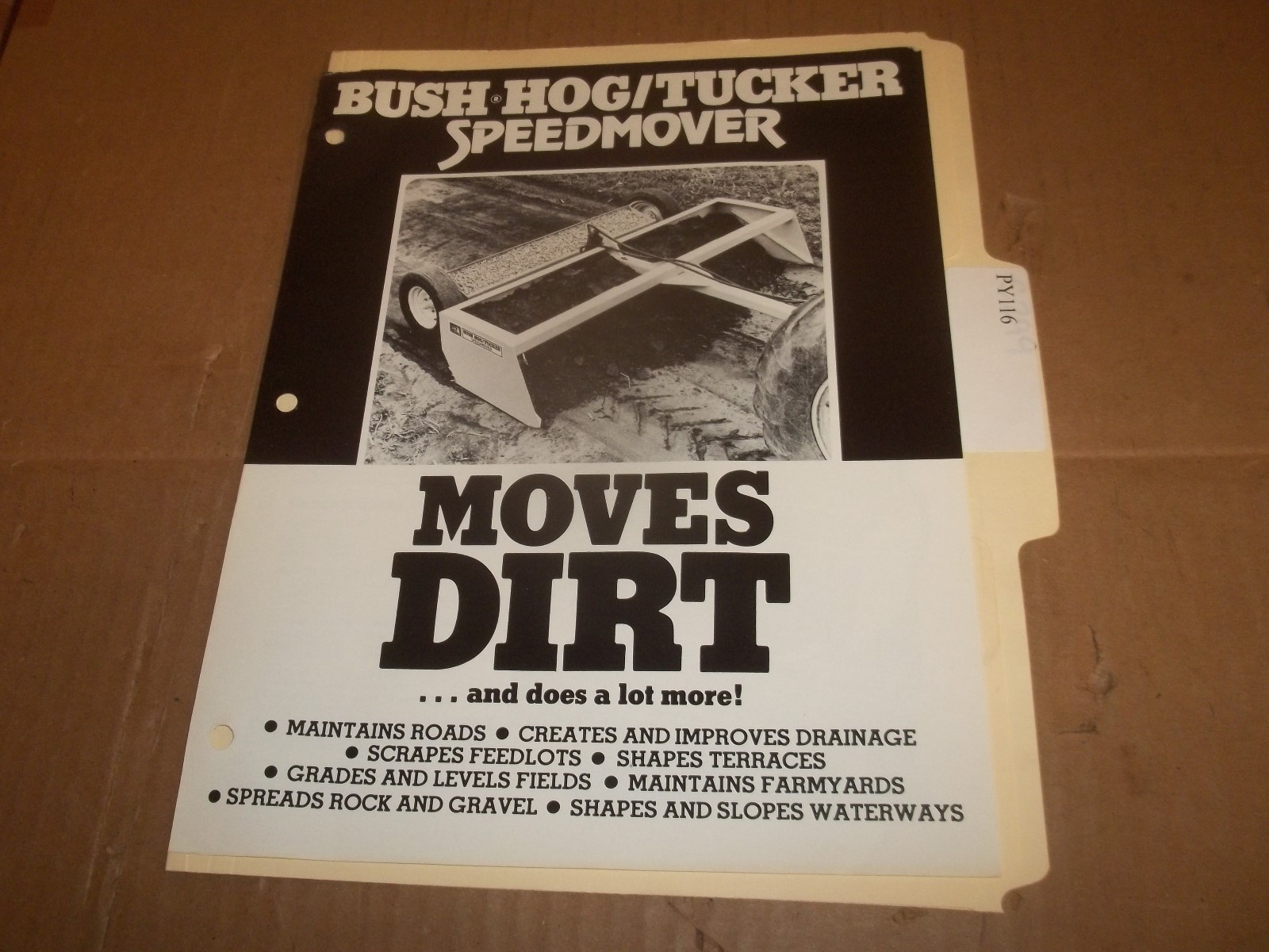 PY116) Bush Hog Sales Brochure 2 Pages – Dirt Speedmover