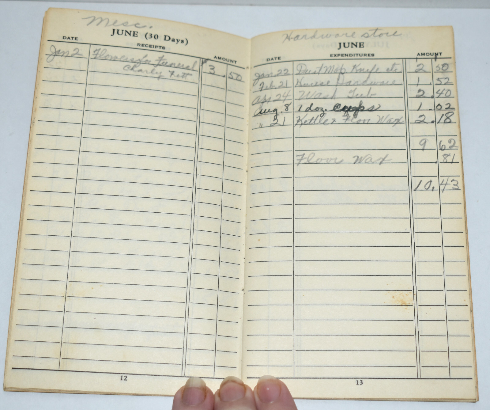 Vintage 1942 Continental Farm Livestock Record Book Advertising Ledger MONONA IA