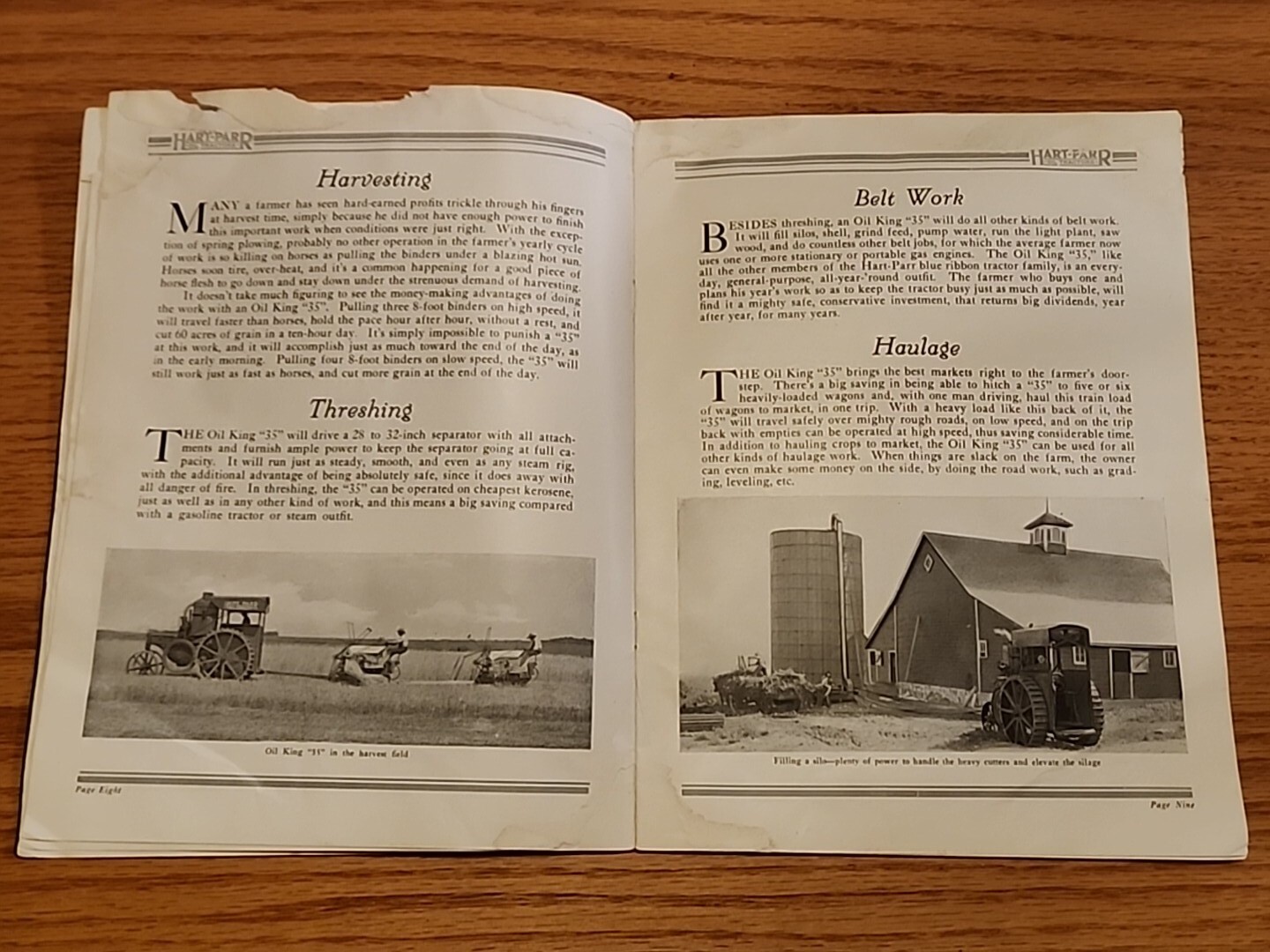 1910&rsquo;s Hart Parr Oilking 35 Prairie Tractor Sales Brochure Catalog Original