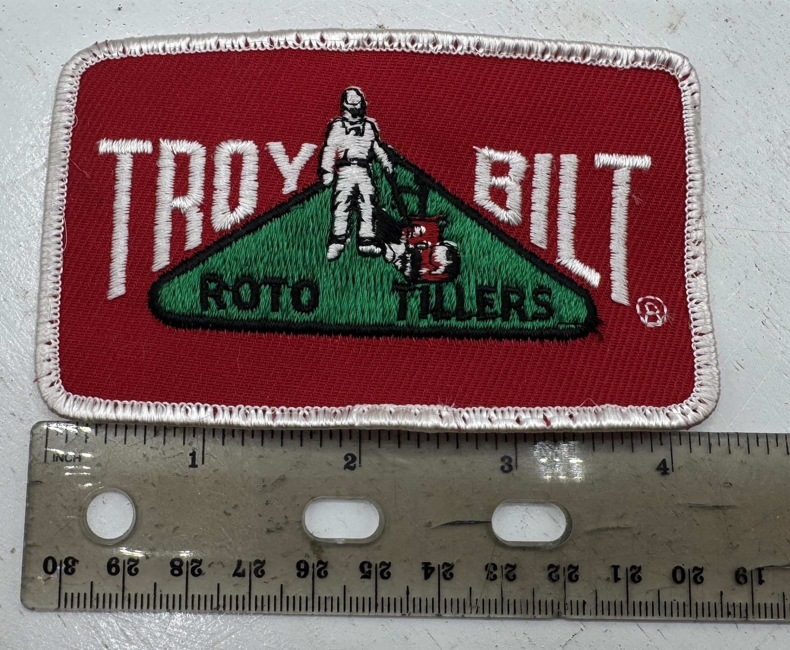 Vintage Troy-Bilt Roto Tillers Embroidered Patch Red Green Multi-Color Logo