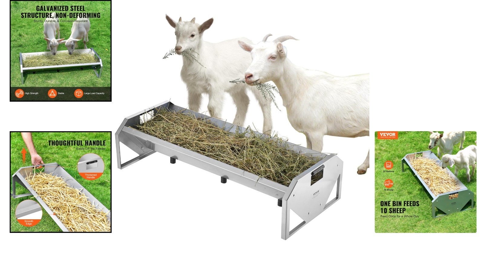 Efficient 22 Gallon Hay Feeder for Goats and Sheep – Heavy-Duty Construction