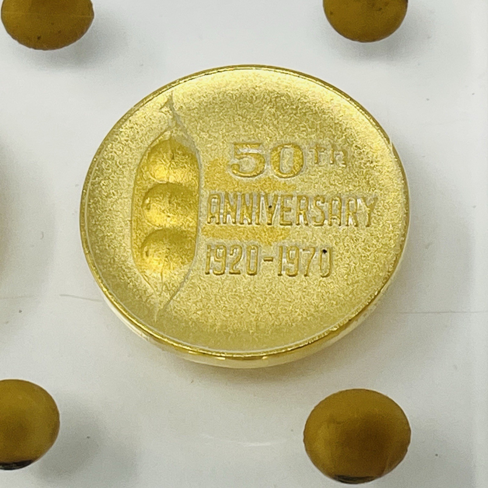 1970 American Soybean Association 50th Anniversary Acrylic Medallion Display