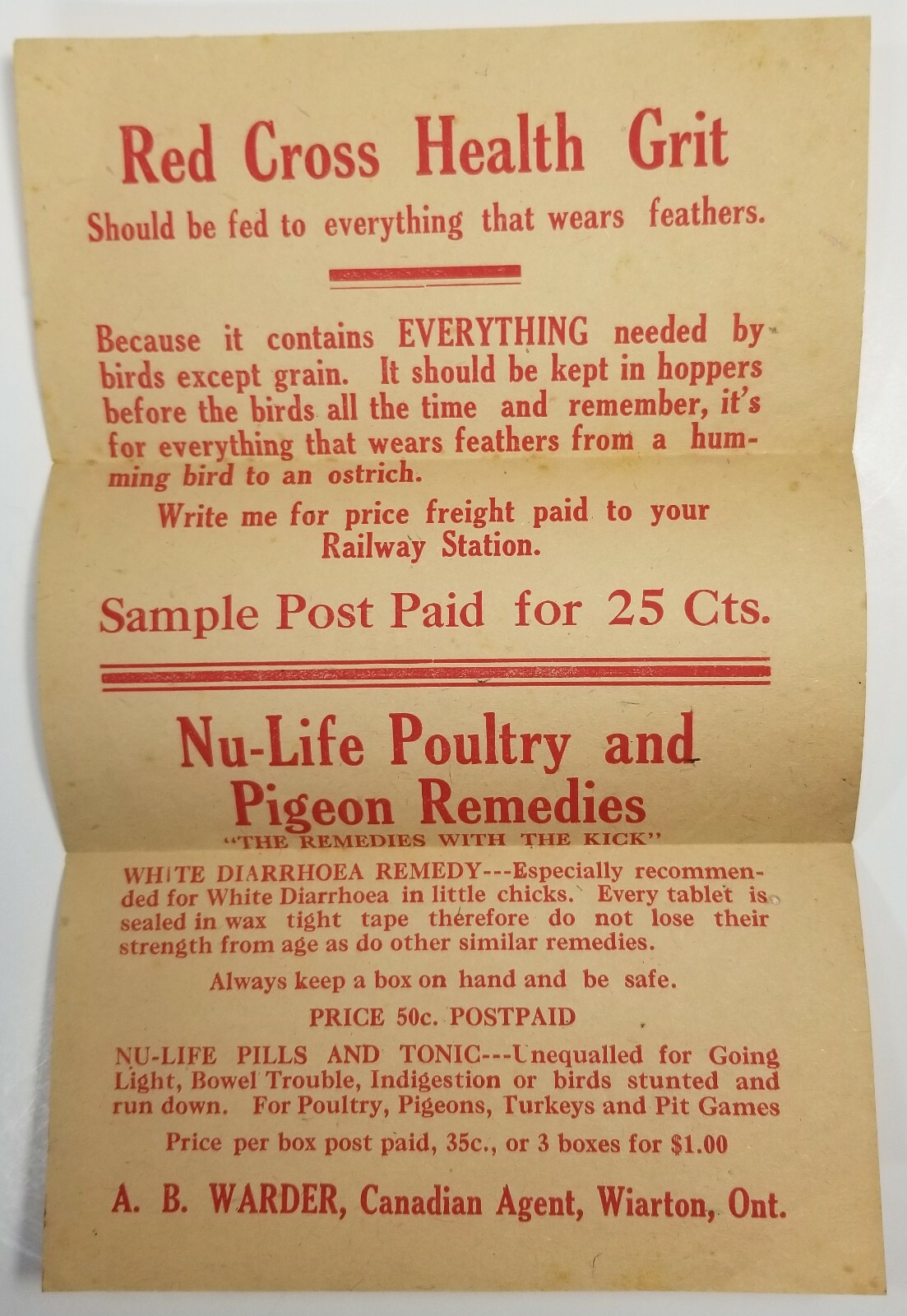Early 1900s Nu-Life Remedy Advert Chicken Poultry Farm Homestead Environment E2F