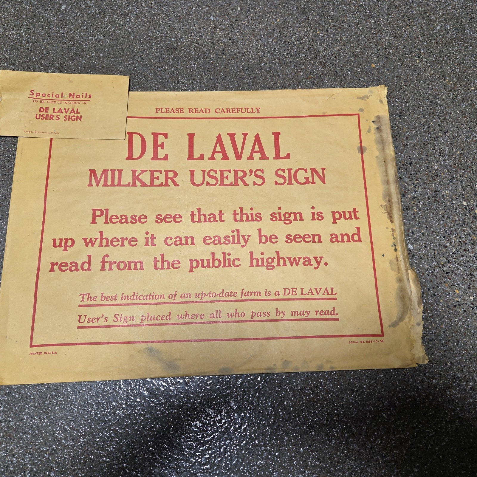 Vintage Metal Advertising Sign, We Use De Laval, Farm Dairy 16&Prime; X 12&Prime;, NOS