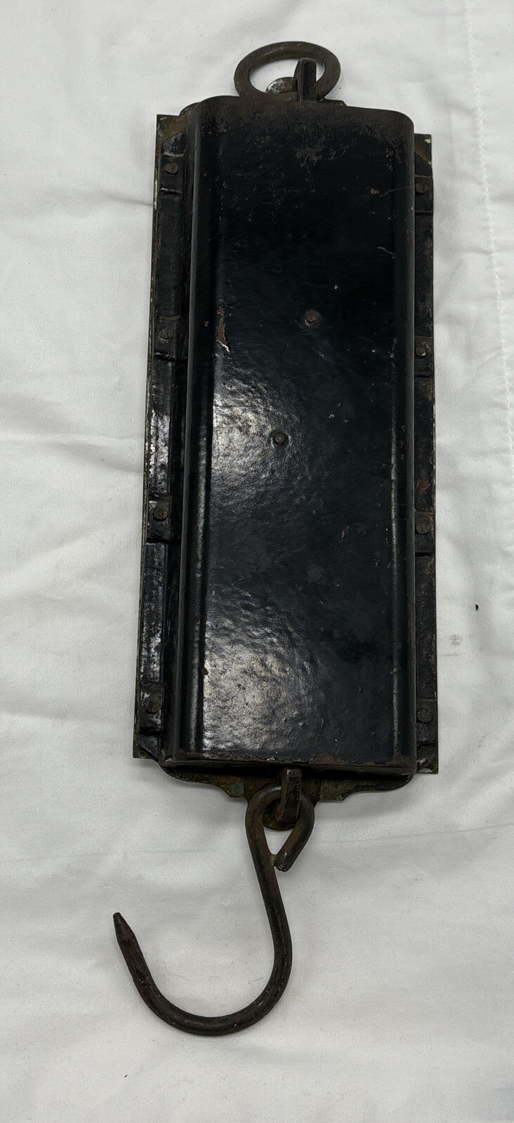 Vintage Larro Farm Sure Milk Brass Hanging Scale Dairy Farm Advertising.