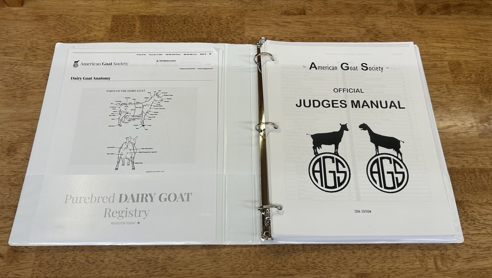 American Goat Society Official Judges Training Manual ~ (For Dairy Goat Showing)