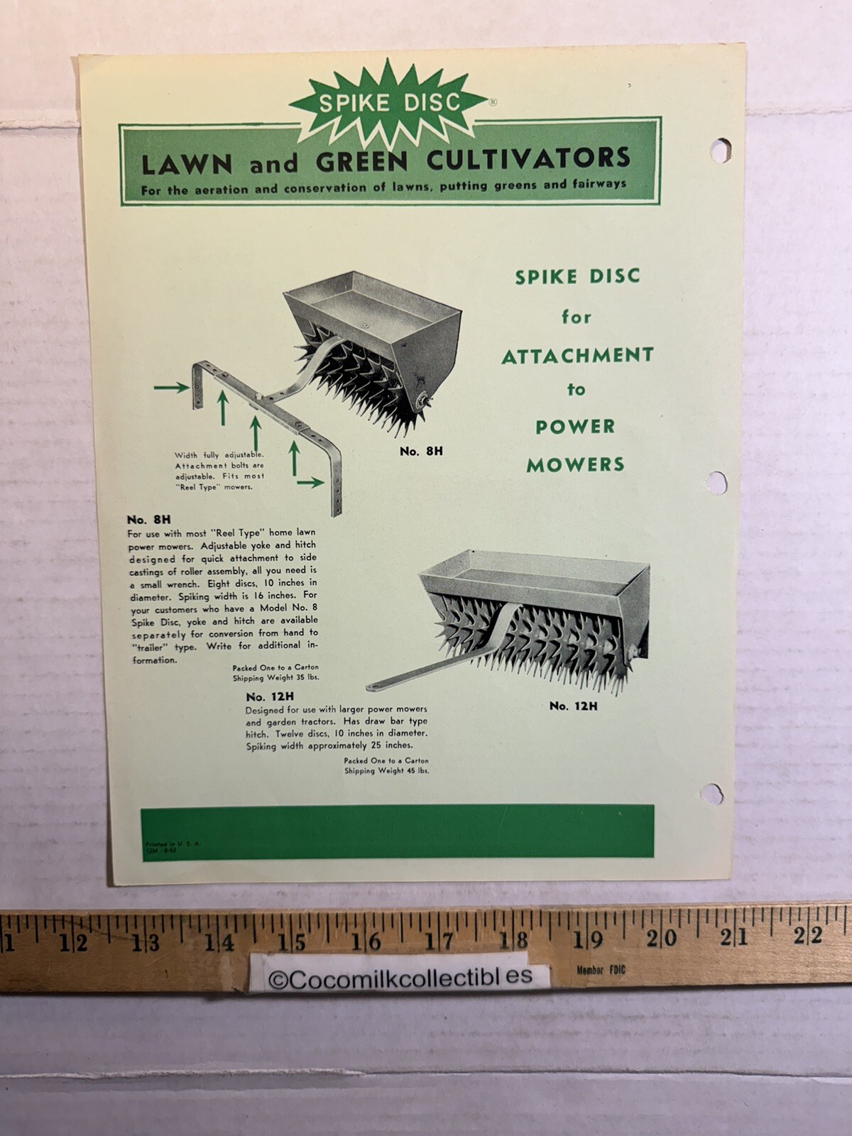 Vintage OHIO Machine Products Spike Disc Lawn & Green Cultivators Brochure