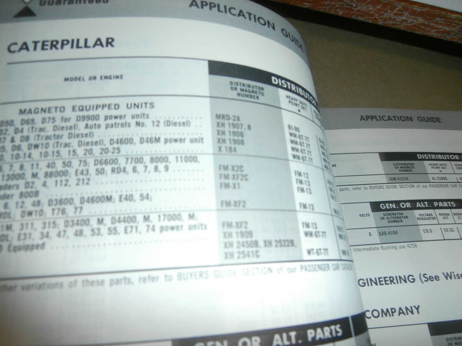 Vintage 1970 GUARANTEED Ignition Parts Catalog Tractor & Industrial