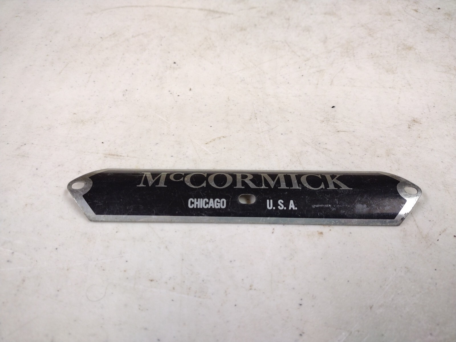 Vintage 6&Prime; McCormick Chicago Metal Nameplate Sign