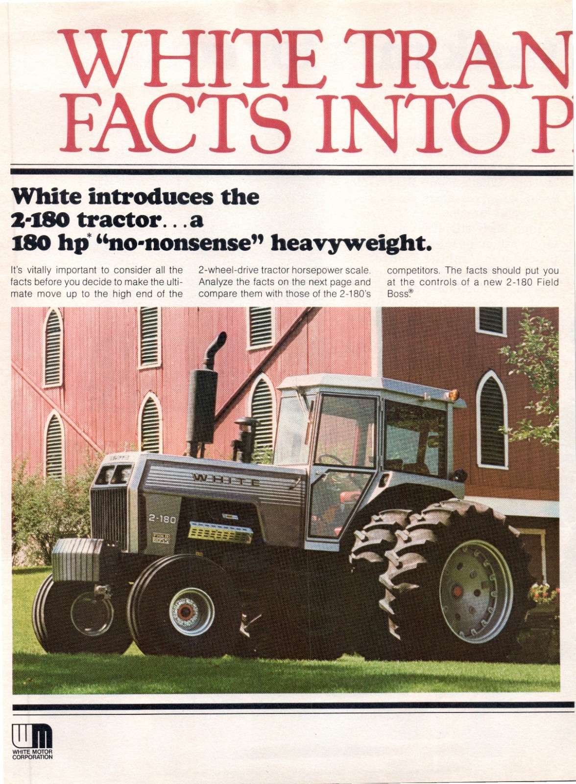 1979 White 2-180 Tractor Farm Equipment 70&rsquo;s Vintage 2-Page Print Ad
