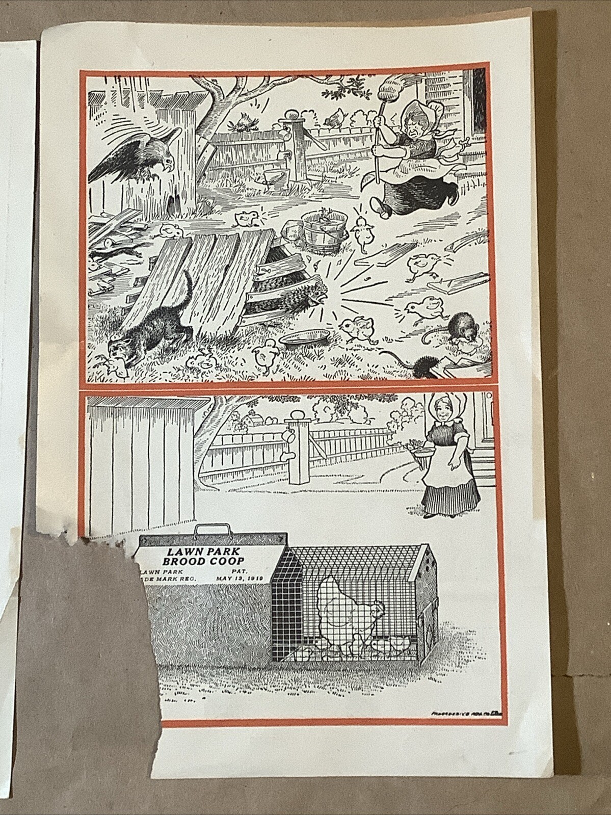 Antique Advertising Brochure Set Lawn Park Brood Coop Babie Feeder INV-P0945