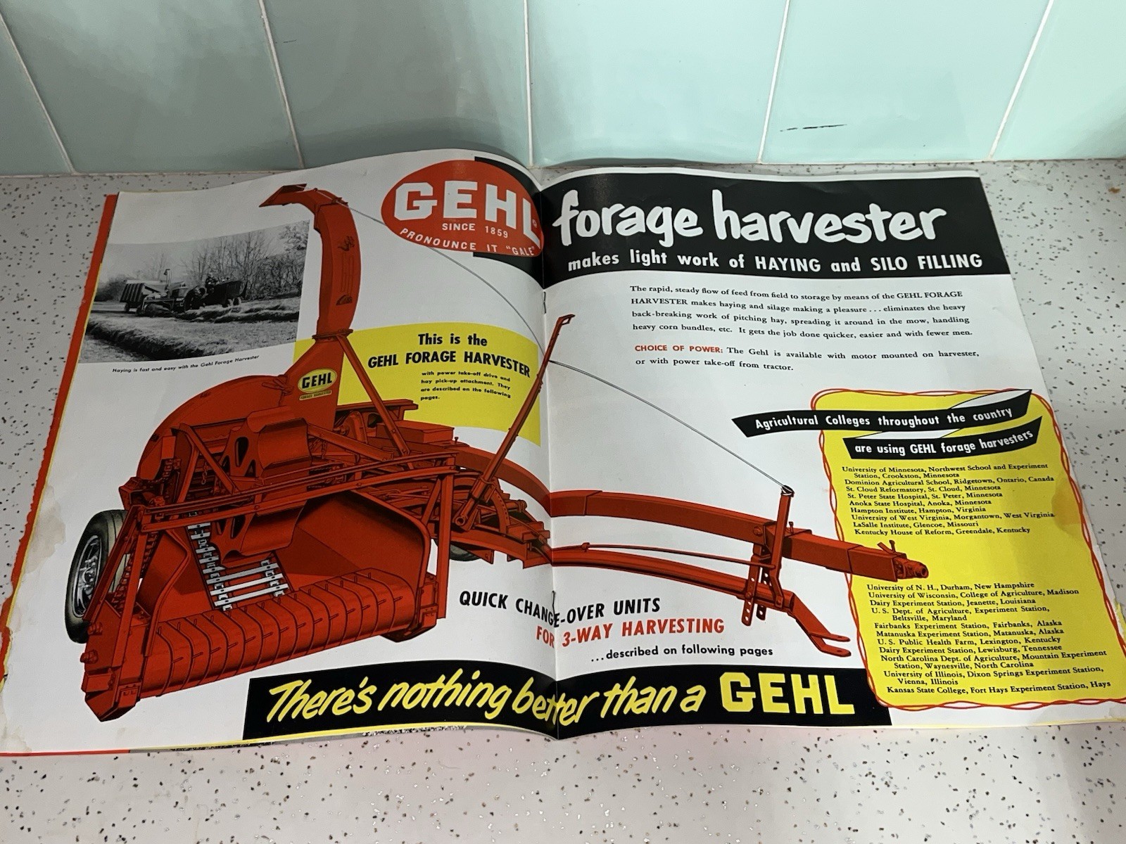 Vintage 1950s Gehl Forage Harvester Letter Sized Booklet Advertiser 15 pages USA