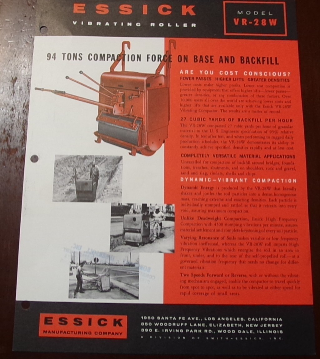 Essick Roller, Pumps Sales/Specifications Brochures 5 items, 1960-1965