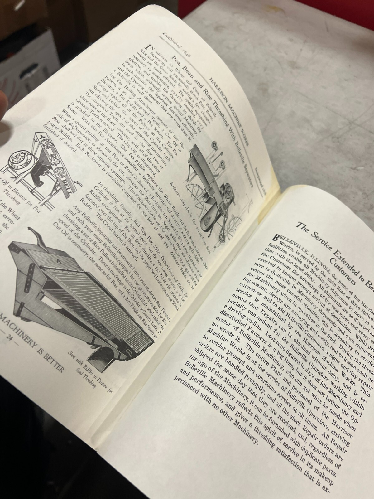 REPRINT? Belleville Threshing Machinery Company catalog Harrison machine works