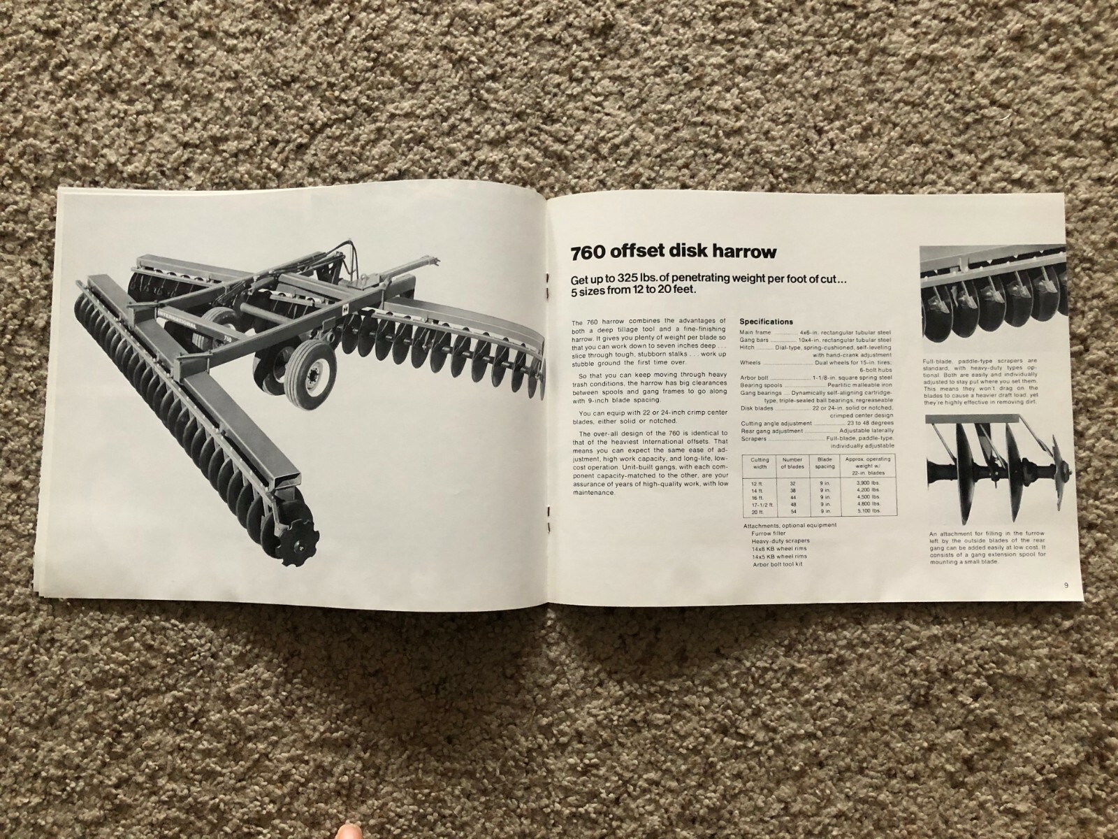 1970s International Offset Disk Harrows, original sales literature.