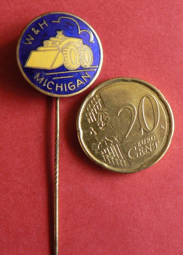 lapel pin W & H Michigan Enamel 35 years old {03a}
