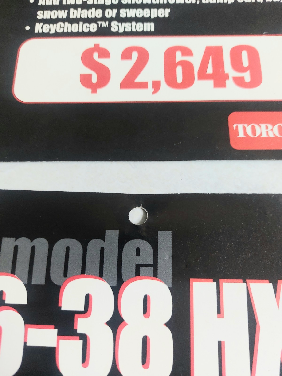 NOS Wheel Horse Dealer Price Tag Sale Hanger Tag 1990&rsquo;s