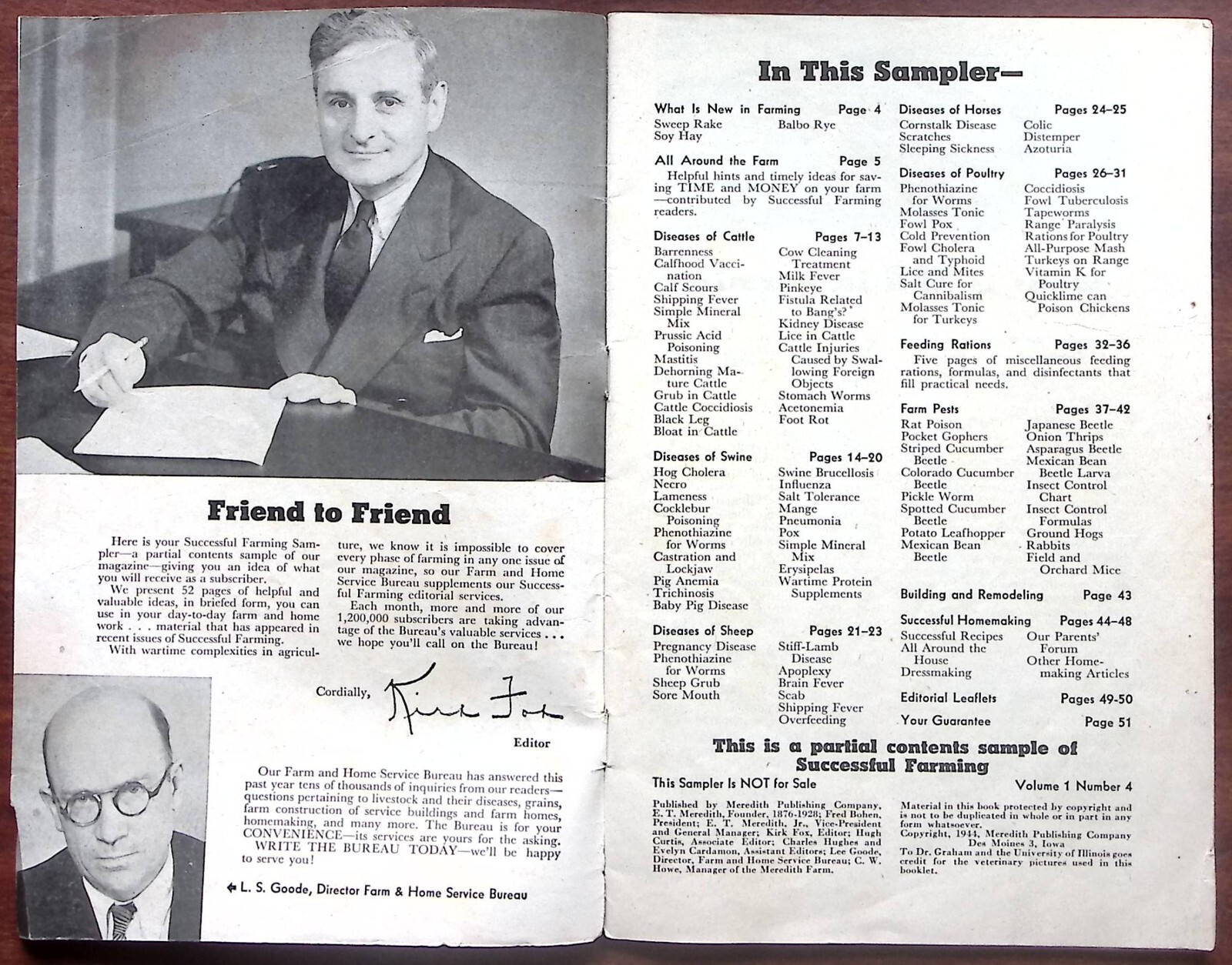 1944 SUCCESSFUL FARMING MAGAZINE PROMO SAMPLER 52 PGS Z6541